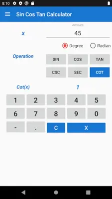 Sin Cos Tan Calculator android App screenshot 0