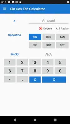 Sin Cos Tan Calculator android App screenshot 2